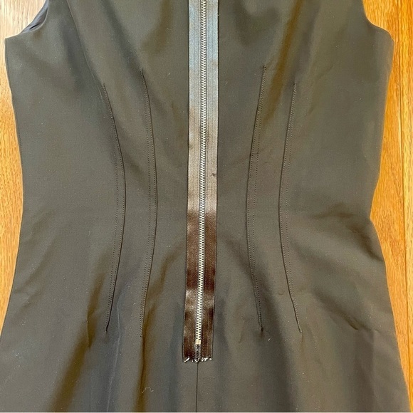 Elie Tahari black sheath dress with leather detailing - Picture 5 of 5